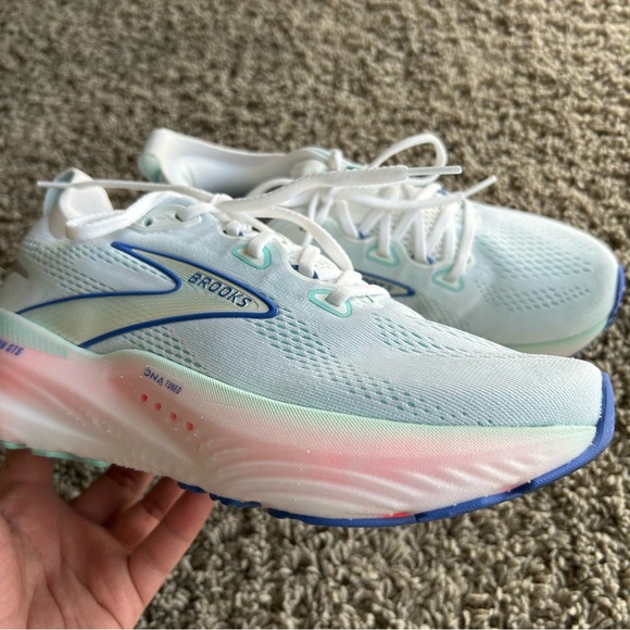 Brooks Glycerin GTS 22 Womens 8.5 B Running Shoes White/LimpetShell/Blue Sneaker - Picture 4 of 16